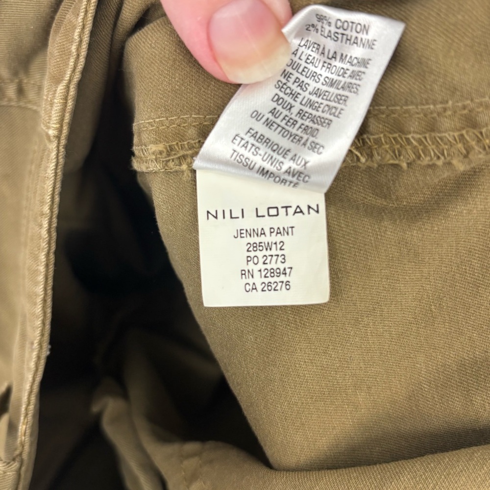 NILI LOTAN Jenna Pant Olive Green Sz 8 - Picture 12 of 16